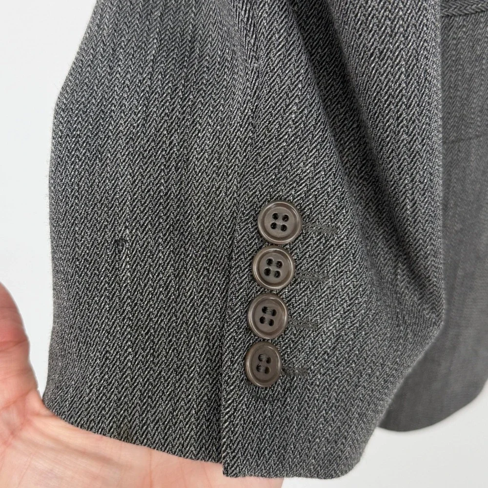Valentino Uomo Gray Wool Blend Sport Coat‎ Blazer Made in Italy Holes 46R